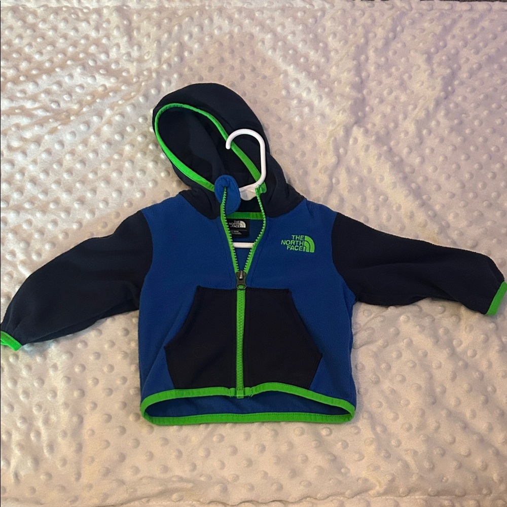 The North Face Kids' Hoodie in Blue and Neon Green